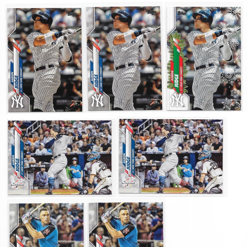 Aaron Judge 7 Card 2020 Topps Baseball Card Lot New York Yankees